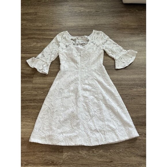 Lilly Pulitzer Resort White Allyson Floral Vines Lace Casual Dress Size 00 - Picture 7 of 7